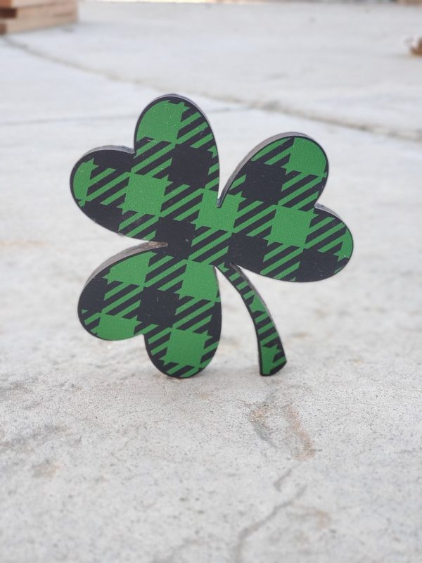 Product Image for  Checkered Wooden Clover