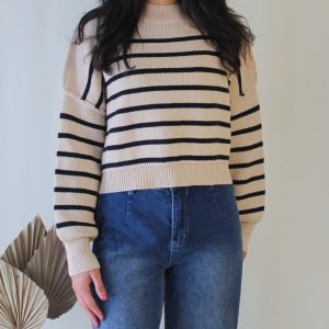 Product Image for  Striped Mock Neck Sweater