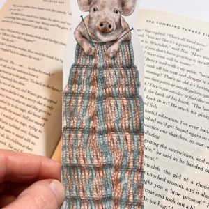 Product Image for  Knitting Pig Bookmark Pig Decor Bookark, Pig Gifts, Farmhouse Bookmark, Farm Animal Bookmark Pig Lovers Gift knitting