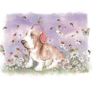 Product Image for  Basset Spring Print Spring Vibing Dog Basset Hound Dog Lover