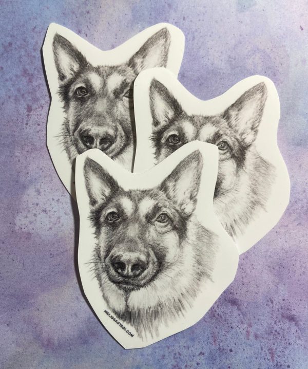 Product Image for  German Shepherd Pencil Drawn Style Sticker dog art dog gift for her gift  dog mom dog dad