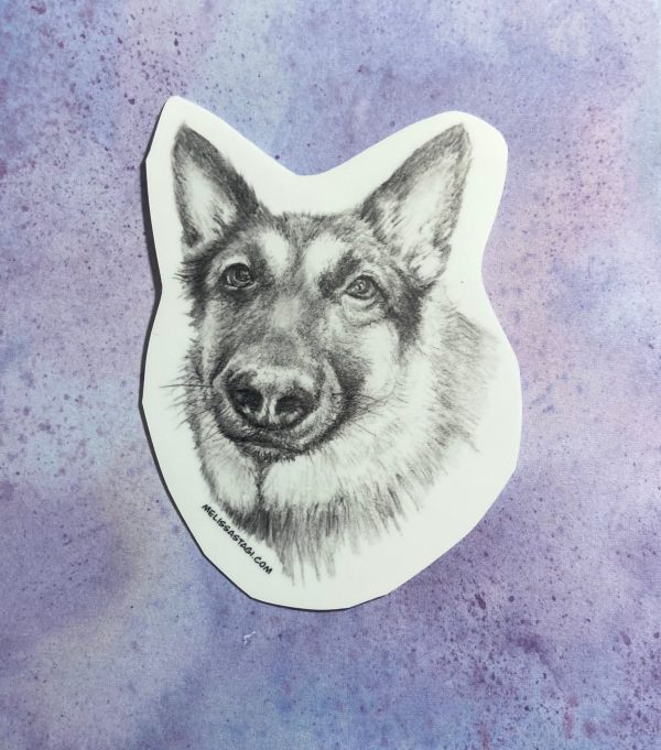 Product Image for  German Shepherd Pencil Drawn Style Sticker dog art dog gift for her gift  dog mom dog dad