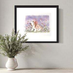 Product Image for  Basset Spring Print Spring Vibing Dog Basset Hound Dog Lover