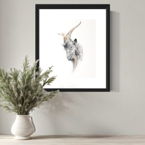 Product Image for  Realistic Pencil Goat Drawing Print Goat Stickers Farm Animal Stickers Goat Gifts Homestead Print Homesteader Backyard Farm Homesteading