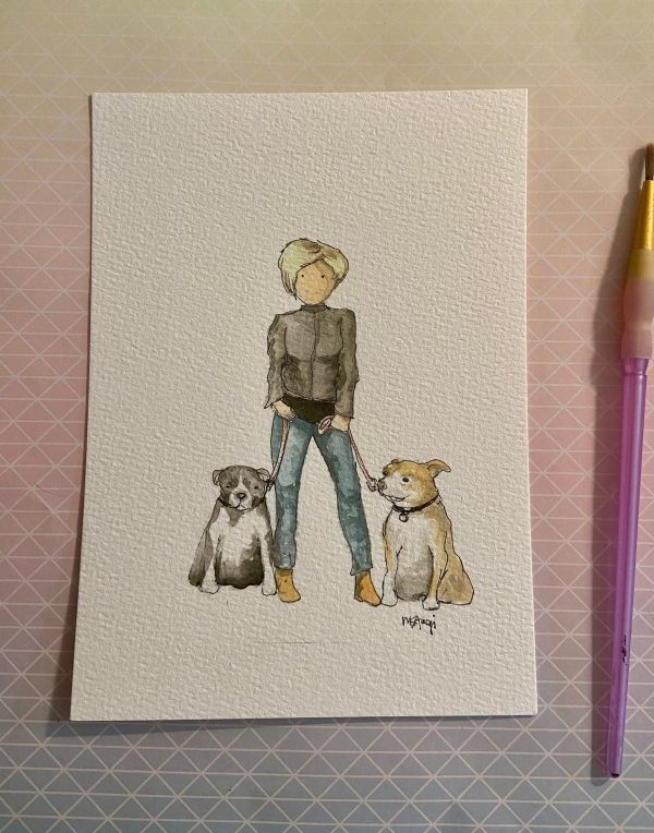 Product Image for  Custom Faceless Watercolor Illustration from Photo, hand painted illustration, Family Portrait, Personalized gift