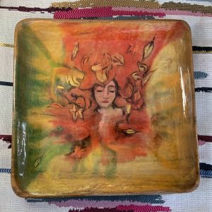 Product Image for  Autumn Watercolor Painted Wood Plate