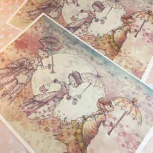 Product Image for  Umbrella Pumpkin Flyers Moonlight Halloween, Pastel goth, Pastel Halloween Decor Vintage Halloween, Spooky Decor