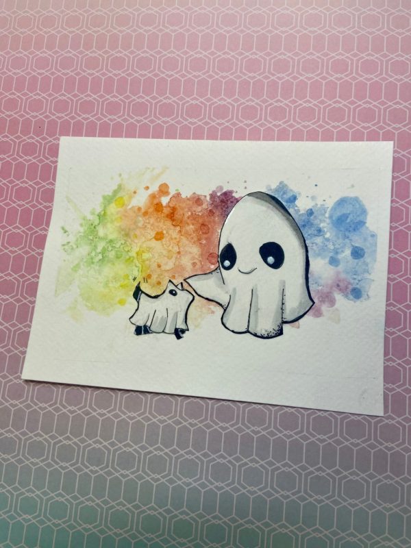 Product Image for  ORIGINAL – Watercolor Painting, Spooky Art, ghost art, Pet ghost dog, spooky art